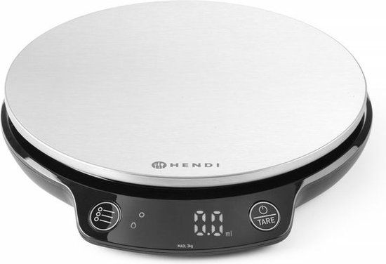 Hendi Digitale Keukenweegschaal - 3kg - 0.1g Nauwkeurig - Zwart