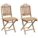 VidaXL Tuinstoel Terras Gecapitonneerde zitting Bamboo Beige (2 stuks)