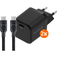 BlueBuilt 65W GaN USB C Oplader Zwart + USB C Kabel 240W 2m