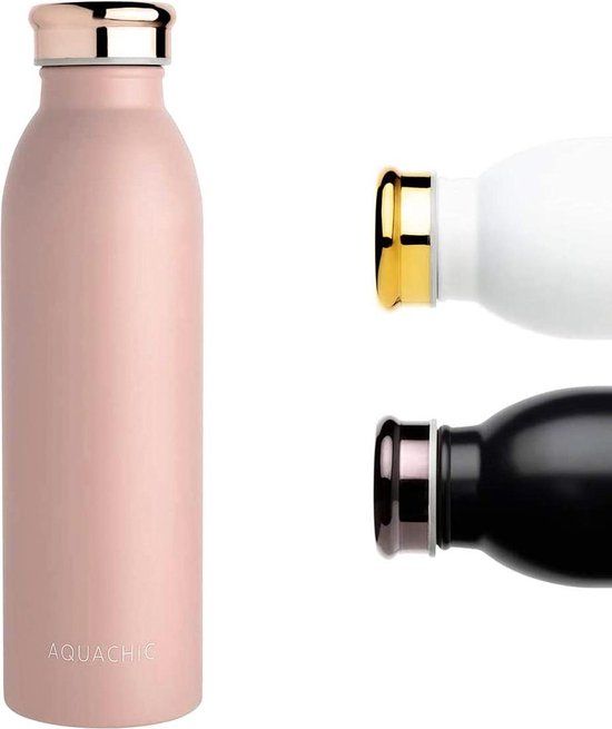Aquachic Thermosfles 500 ML - Roze - RVS - Drinkfles - 0.5L