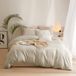 AMWAN Boho beige microvezel dekbedovertrek set - volledige grootte 80"x90" met 2 kussenslopen en ritssluiting