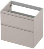 INK - Onderkast 2 Laden Greeploos Gelakt 45gr A-symmetrisch - 700x450x650 Mm - Mat Kasjmier Grijs