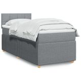 VidaXL Boxspring met matras stof lichtgrijs 120x200 cm