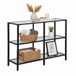 Merkloos Relaxdays Sidetable Glas - 73x100x30 cm - Metaal - Zwart