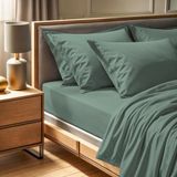 Premium Asir - Ranforce Hoeslaken Kingsize Groen 160 x 200+30 cm