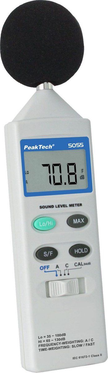CAGO 5055 Digitale geluidsmeter, 3 1/2-cijferig - Wit