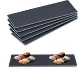 Merkloos Relaxdays leisteen serveerplank - set van 6 - 30 x 10 cm - beschrijfbaar - antraciet