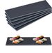 Merkloos Relaxdays leisteen serveerplank - set van 6 - 30 x 10 cm - beschrijfbaar - antraciet