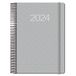 Dohe - Kalender 2024 - Dagpagina - Medium: 14 x 20 cm - 336 pagina's - Spiraalbinding - Hardcover - Grijs - Model Newport