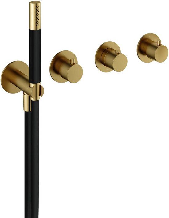 Hotbath Cobber Inbouw Bad- en Douchethermostaat Geborsteld Messing PVD