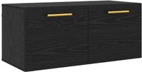 vidaXL Wandkast - 80 x 36.5 x 35 cm - Bewerkt hout - Zwart eiken