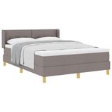 vidaXL Boxspring bed met hoofdeinde Taupe 200 x 140 cm Stof