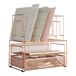 Blu Monaco Werkruimte Rose Gold Bureau Organisatoren en Opslag Accessoires Desktop Rack File Organizer met File Sorteerders en Lade voor Kantoorbenodigdheden, Papier, Apparaat en Map
