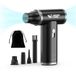 Smiling Shark J01 Elektrische stofblazer, luchtdrukspray, van aluminium, 130.000 omw/min, perslucht, met traploze regeling, multifunctionele jetventilator voor pc/BBQ/auto/camping, zwart