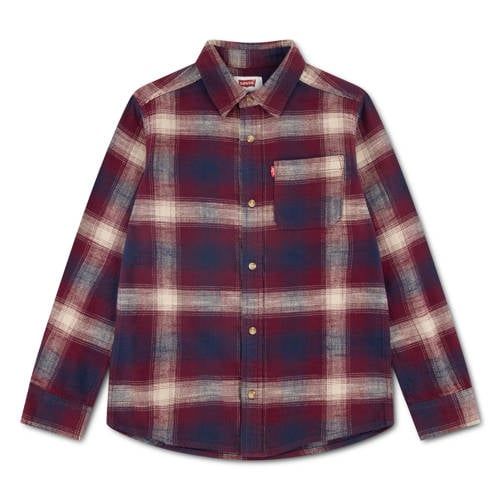 Levi's Kids geruit casual overhemd - donkerrood
