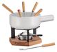 SPRING Kaasfondueset WINTERTHUR wit, keramische pan 20 cm, 6 vorken