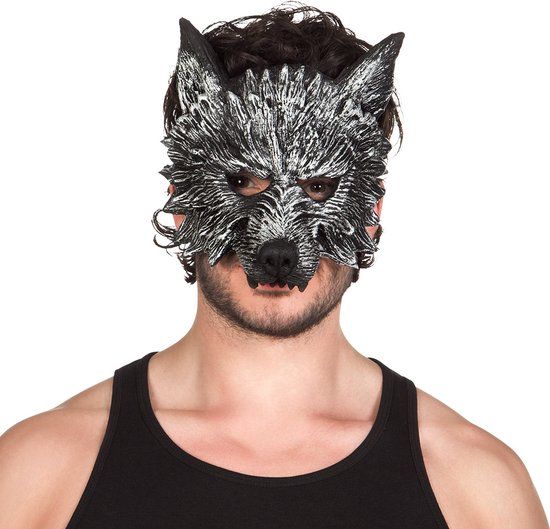 Boland - Foam Halfmasker Weerwolf - Grijs - Halloween en Horror - Volwassenen