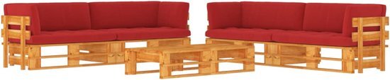 The Living Store Pallet loungeset - Tuinmeubelset - 110 x 65 x 55 cm - Geïmpregneerd grenenhout