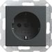 GIRA 018828 Wandcontactdoos met randaarde Inzetstuk System 55, Standaard 55, E2, Event, Event Clear, Event Opaque, Esprit, ClassiX Antraciet