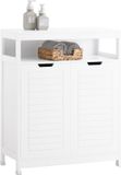 SoBuy BZR121-W Armoire de salle de bain - Armoire basse blanche avec 2 portes