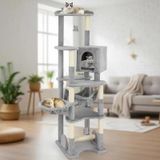 Arbre à chat multicouche avec siège et abri en haut