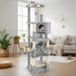 Arbre à chat multicouche avec siège et abri en haut