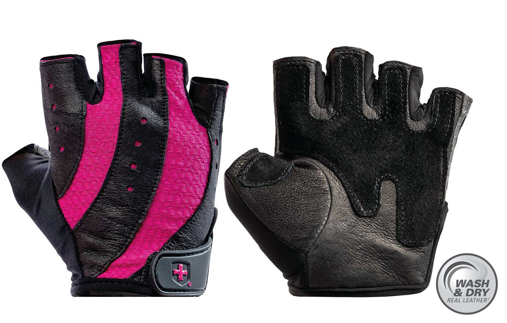Harbinger Women's Pro Wash & Dry Fitness Gloves - Black/Pink - M
