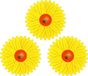 Sunnydays Fruitvliegjes val zonnebloem raamsticker - 9x stickers - geel - diameter 8,5