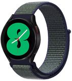 By Qubix - Sport Loop nylon bandje - Blauw met groene band - geschikt voor Huawei Watch GT 6 / GT 7 / GT 6 pro / GT 7 pro - 46mm