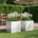 VidaXL Jardinière 2 pcs blanc 50 x 50 x 49 cm acier laminé à froid