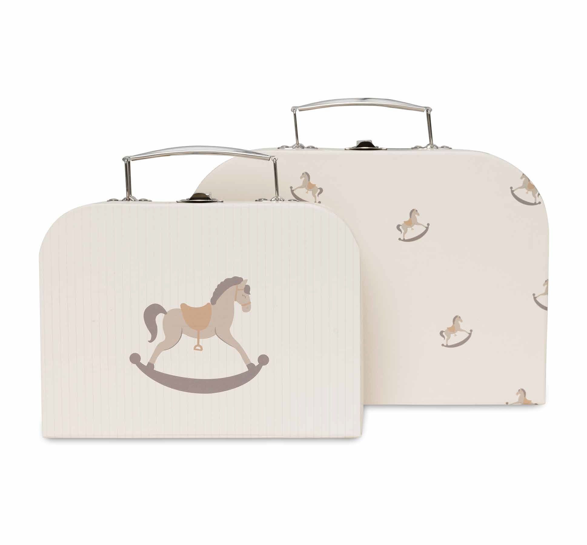 Jollein Toy Storage Suitcase - Nostalgic Ride (2-pack) - Multicolour, White