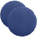vidaXL - Zitkussens - 2 stuks - Politieblauw - Ø 40 x 13 cm - Fluweel