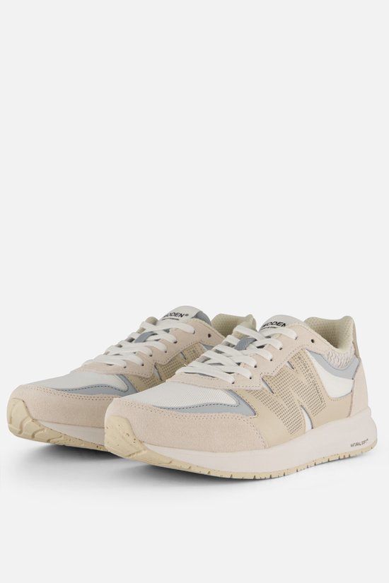 Woden Rigmor Reflective Sneakers Dames Beige