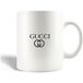 Gucci Keramische mokken maniacase, Fashion Logo Zwart