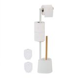Merkloos Relaxdays Toiletrolhouder en WC-borstelhouder Set