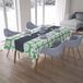 Bonamaison Tafelkleed, Anti-Mold, Sneldrogend, Waterdicht, 100% Polyester Tafellaken, Petroleum Groen, Wit, 140 x 200 Cm