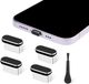 Ensemble de protection USB-C, 4 pièces, noir, incluant cache anti-poussière et brosse de nettoyage