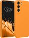 kwmobile hoesje geschikt voor Samsung Galaxy S22 - TPU backcover met siliconen coating - Smartphone case in fruitig oranje