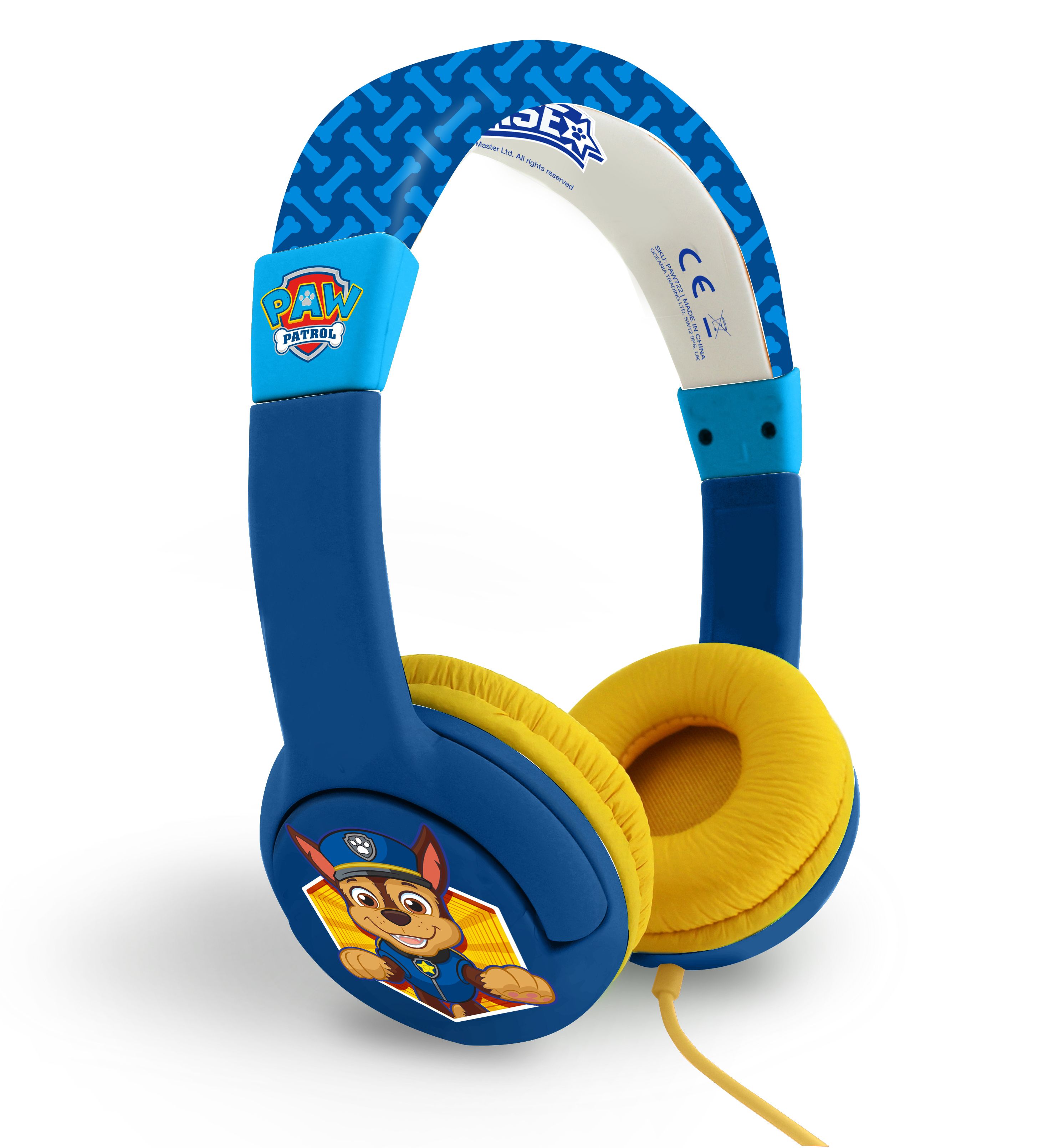 OTL Technologies PAW Patrol Chase Kids Headphones - Blue/Yellow - Wired - Gaming