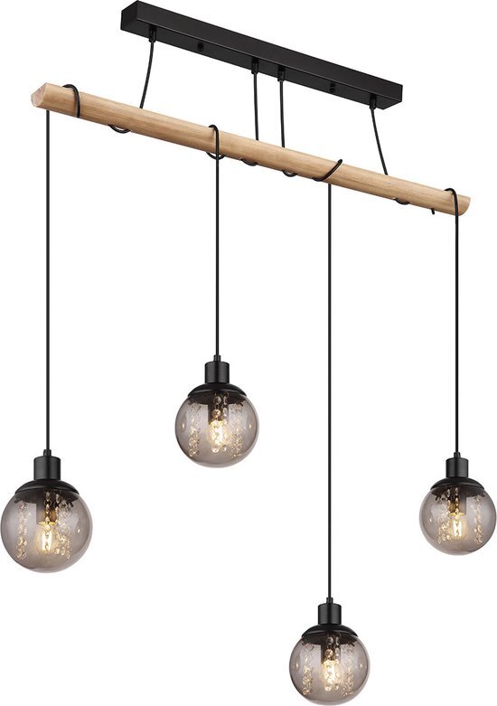 Globo hanglamp Richard - zwart - metaal - 15657-4H