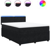 vidaXL Boxspring met matras, fluweel, zwart, 140x190 cm