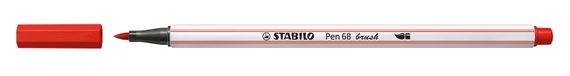 STABILO Pen 68 brush, premium brush viltstift, karmijn rood, per stuk
