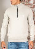 BOSS Kanobix Half Zip Trui Ecru - Maat XXL - Heren - Quarter zip