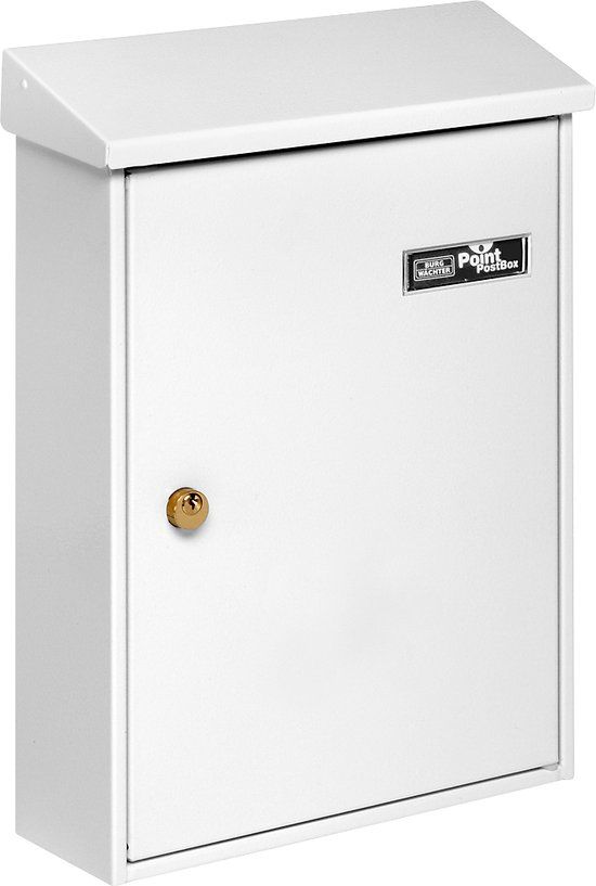 BURG WÄCHTER Letter Brievenbus - Wit - RVS - Wandmodel - Met Slot