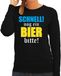 Bellatio Decorations Apres-ski sweater / trui Wintersport Schnell nog ein bier bitte! - dames - zwart M