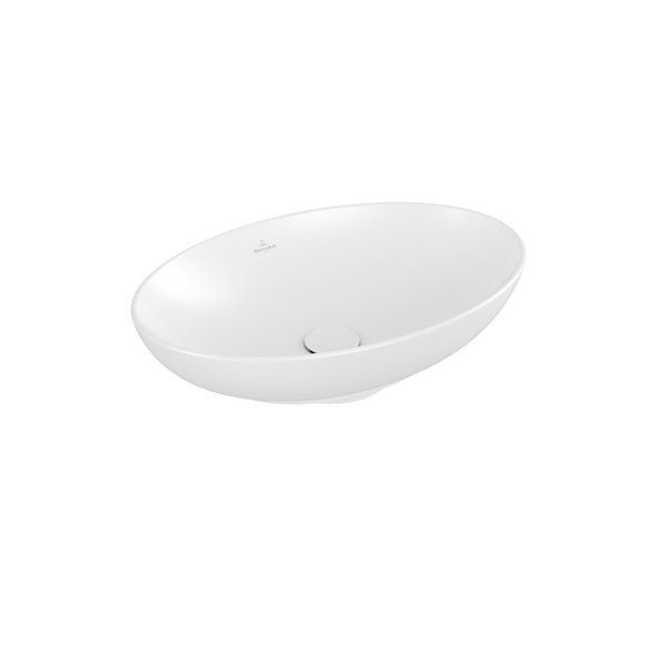 Villeroy & Boch Loop & Friends Opzetwastafel - 56x38cm - Ovaal - Stone White - 4A4700