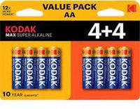 Kodak Max Super Alkaline AA-batterijen 8 stuks