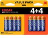 Kodak Max Super Alkaline AA-batterijen 8 stuks