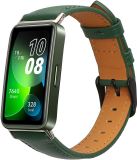 kwmobile lederen horlogebandje geschikt voor Huawei Band 10 / 9 / 8 polsband - Echt leren smartwatch bandje - Activity tracker horloge band in donkergroen