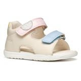 Geox B Sandal Macchia Gir sandalen voor babymeisjes, Geel (Lt Ivory Lt Yellow), 24 EU